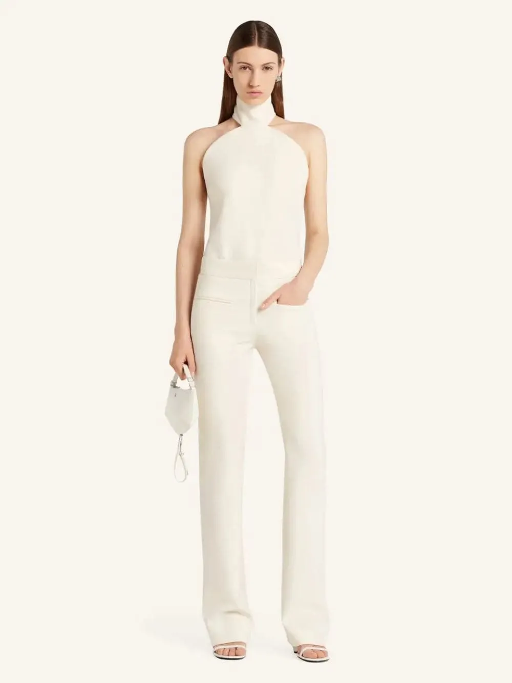 Natural Beige Ellipse Mockneck Sleeveless Top sold by Fashion Clinic product image thumbnail 2