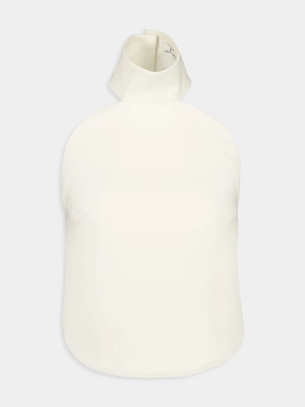Natural Beige Ellipse Mockneck Sleeveless Top sold by Fashion Clinic