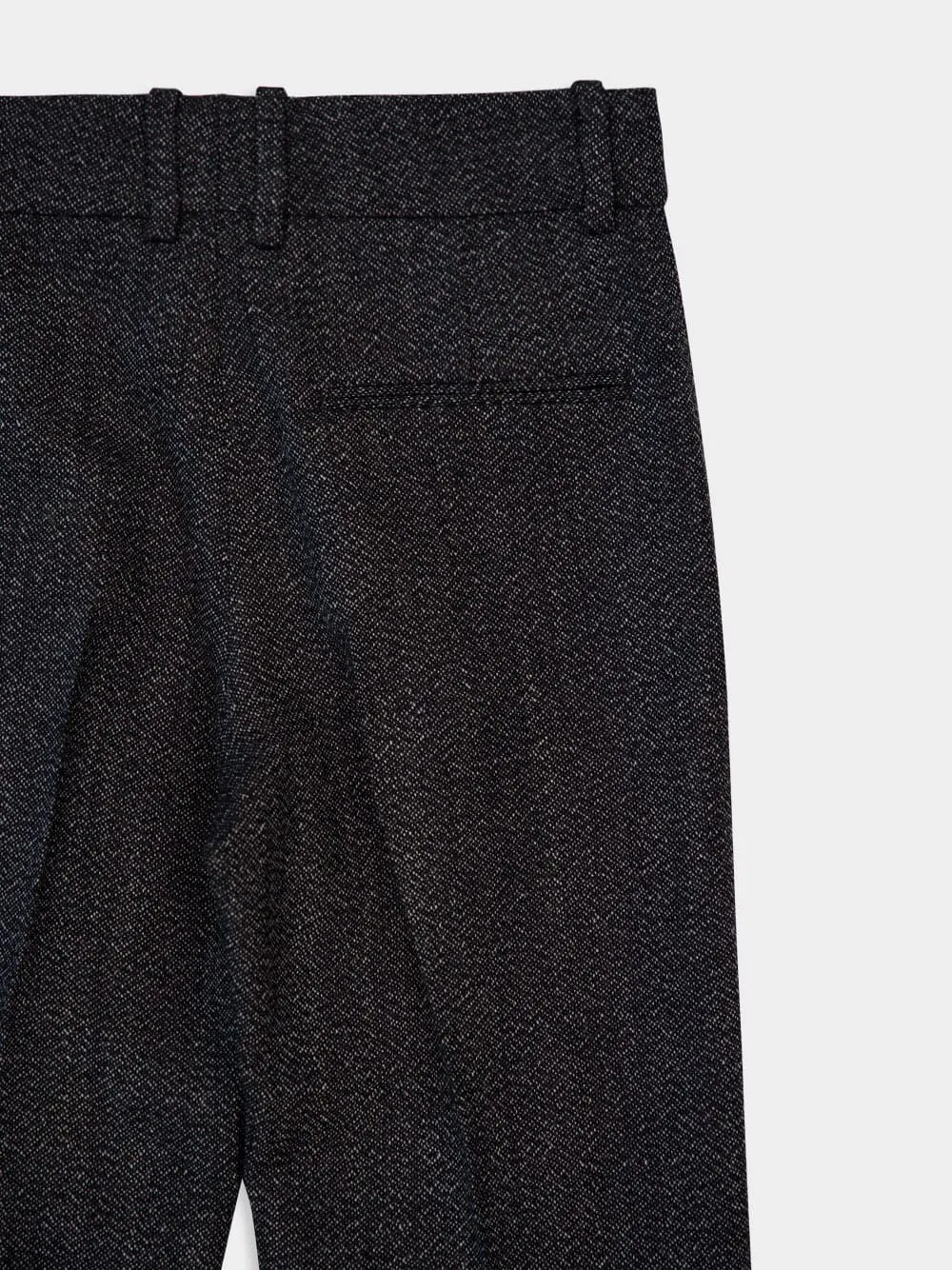 Black and Heritage White Tailored Caviar Wool Baggy Trousers sold by Fashion Clinic product image thumbnail 4