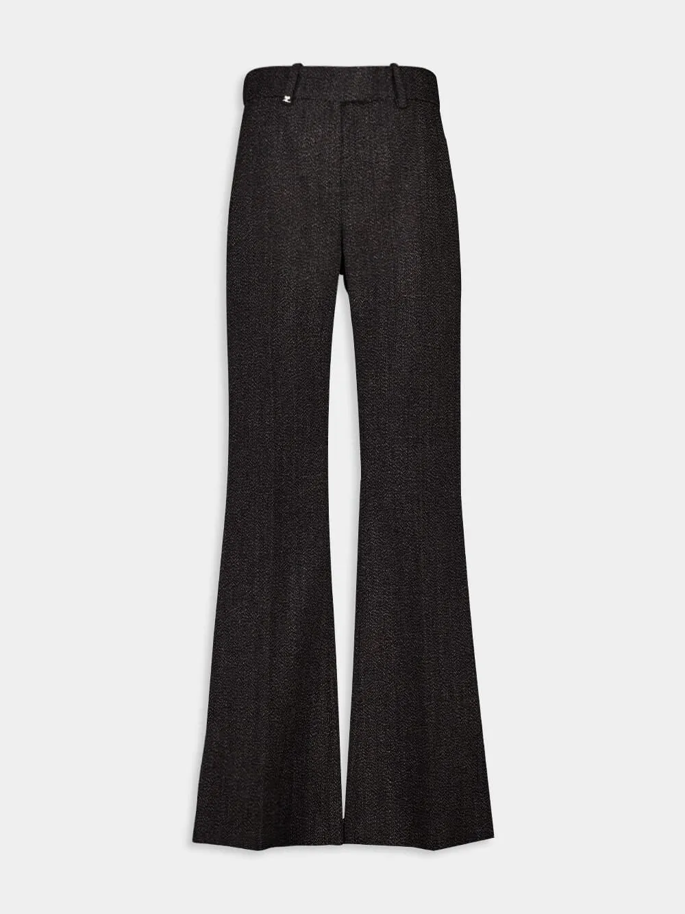 Black and Heritage White Tailored Caviar Wool Baggy Trousers sold by Fashion Clinic