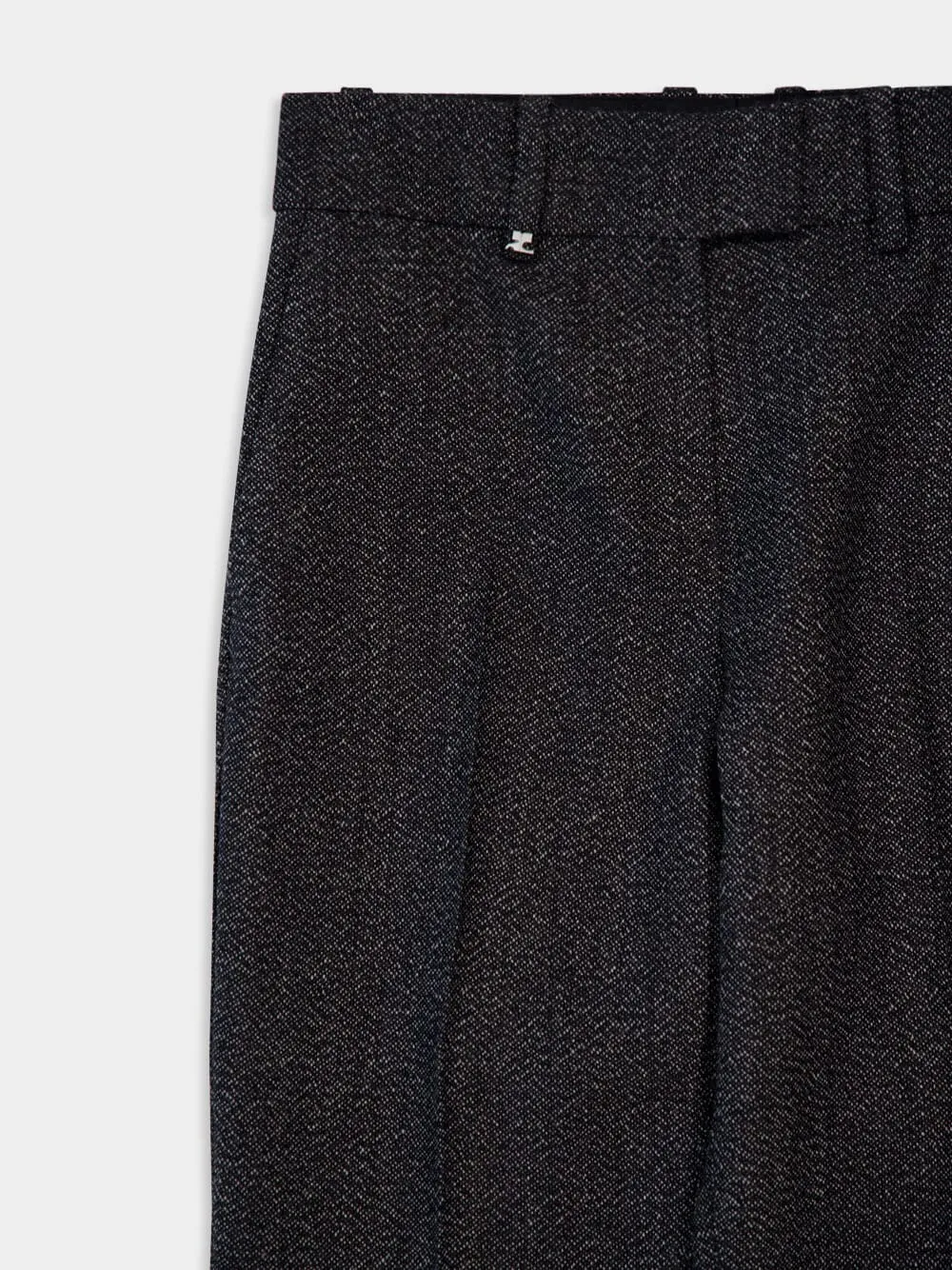 Black and Heritage White Tailored Caviar Wool Baggy Trousers sold by Fashion Clinic product image thumbnail 3