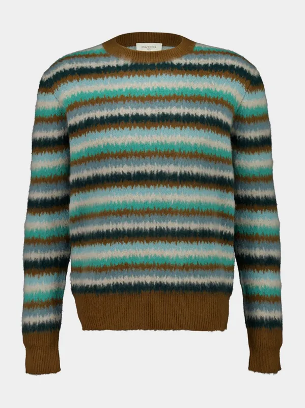 Multicolour Brushed Cashmere Crewneck Jumper made by Fashion Clinic