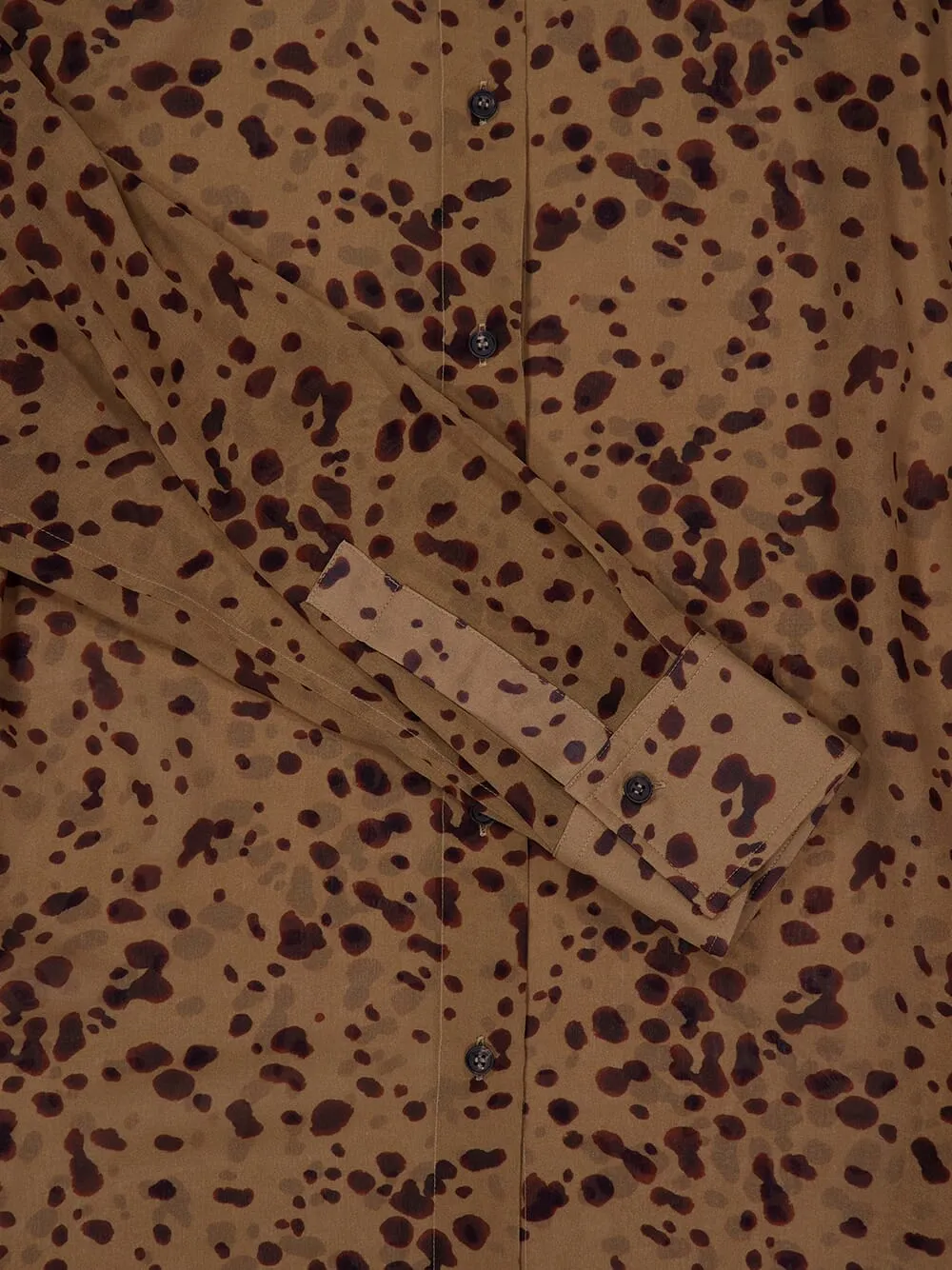 Camel and Plum Silk Georgette Orchid Print Shirt sold by Fashion Clinic product image thumbnail 4