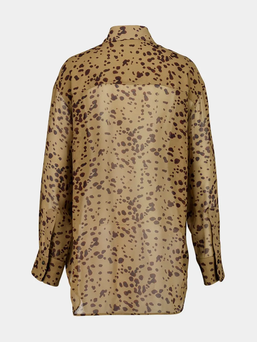 Camel and Plum Silk Georgette Orchid Print Shirt sold by Fashion Clinic product image thumbnail 2