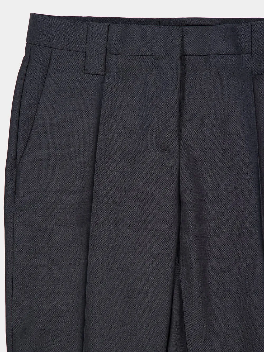 Grey Wool-Mohair Straight Formal Trousers sold by Fashion Clinic product image thumbnail 5