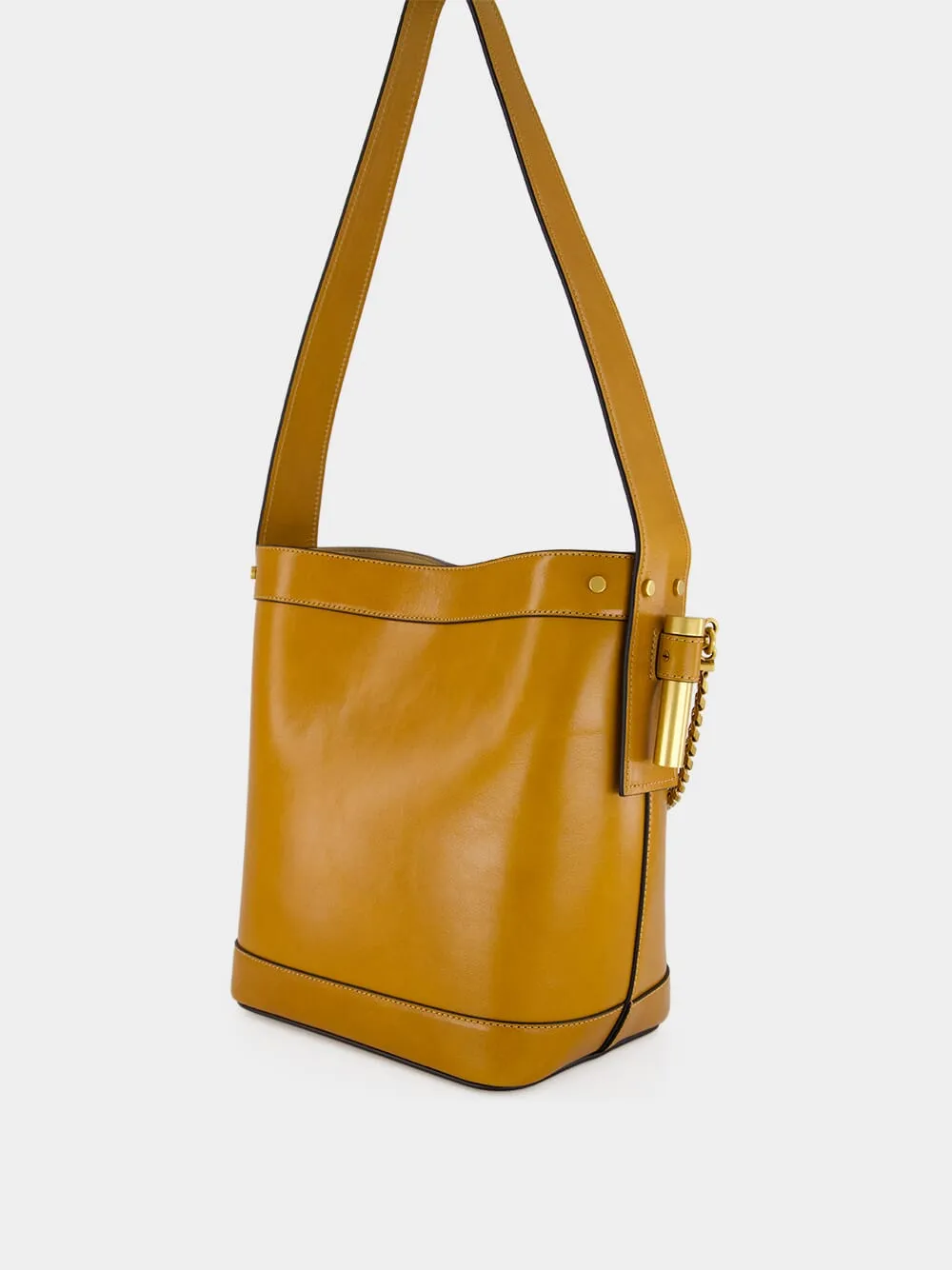 Brown Pivot Small Leather Bucket Bag sold by Fashion Clinic product image thumbnail 5