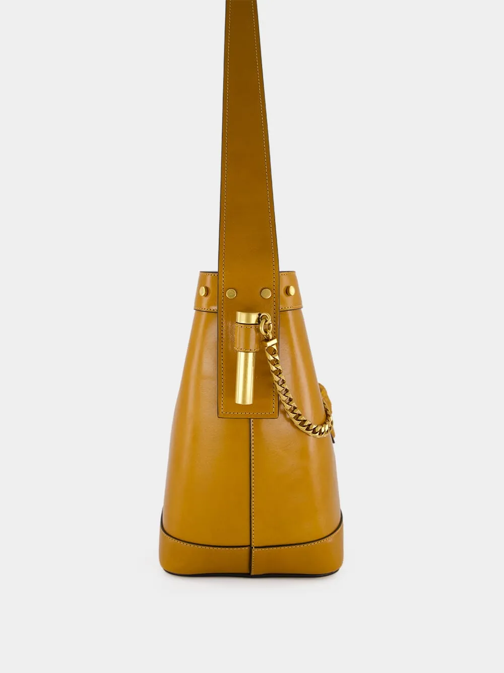 Brown Pivot Small Leather Bucket Bag sold by Fashion Clinic product image thumbnail 4