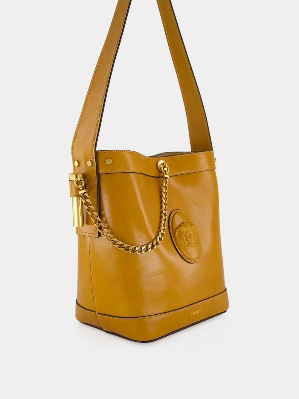 Brown Pivot Small Leather Bucket Bag sold by Fashion Clinic product image thumbnail 3