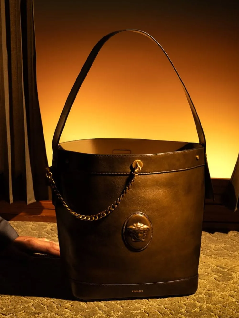 Brown Pivot Small Leather Bucket Bag sold by Fashion Clinic product image thumbnail 2