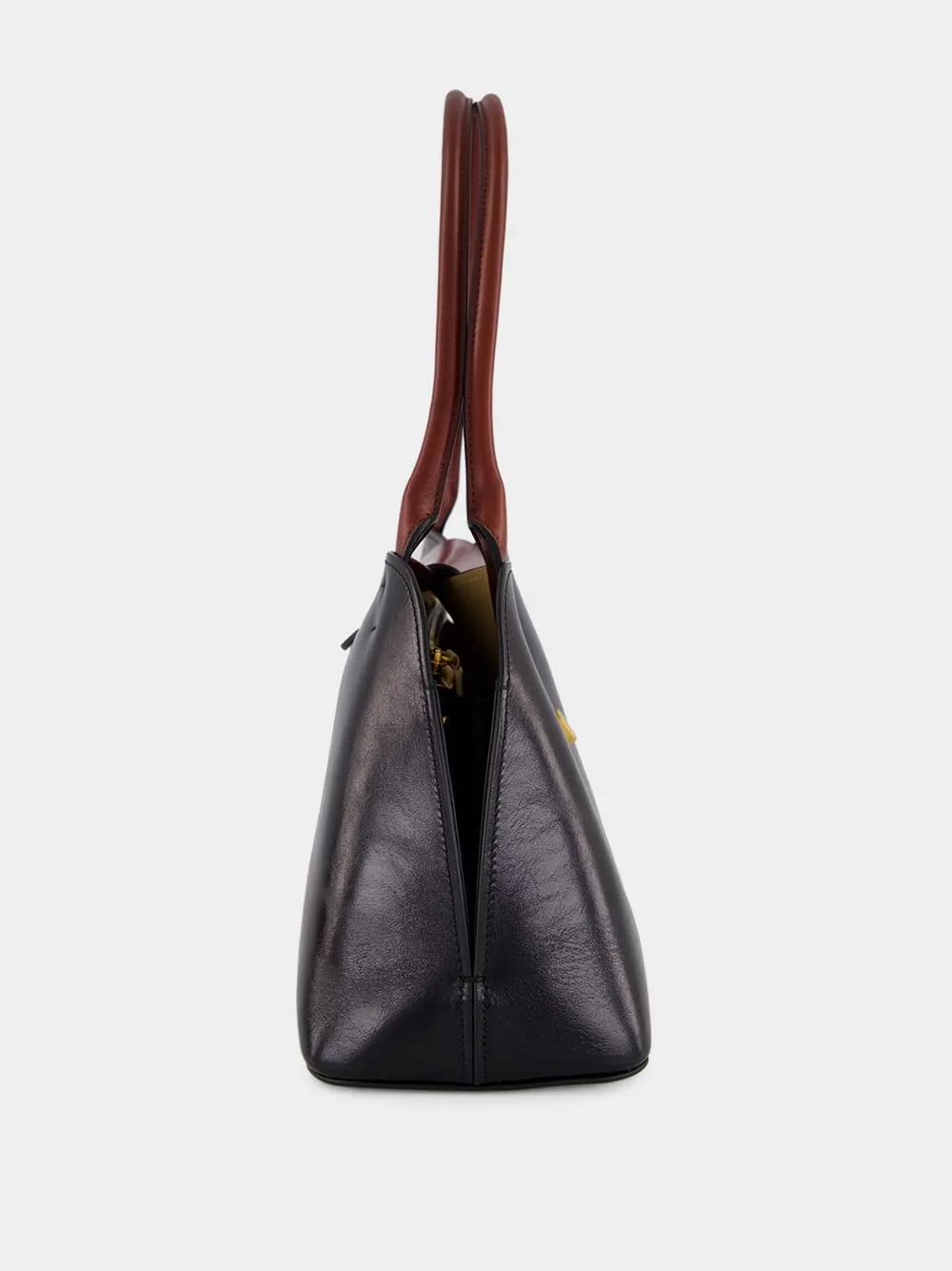 Brown and Black Leather East/West Shoulder Bag sold by Fashion Clinic product image thumbnail 4