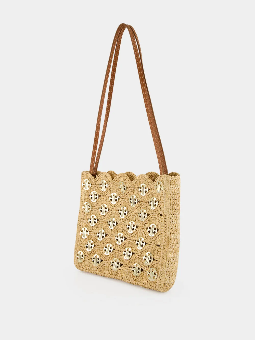 Natural Raffia 1969 Metal Disc Tote Bag sold by Fashion Clinic product image thumbnail 5