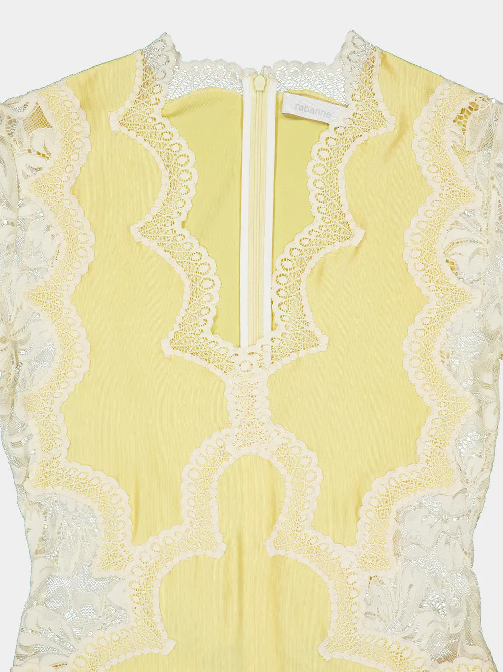 Yellow Lace and Jersey Maxi Dress sold by Fashion Clinic product image thumbnail 3