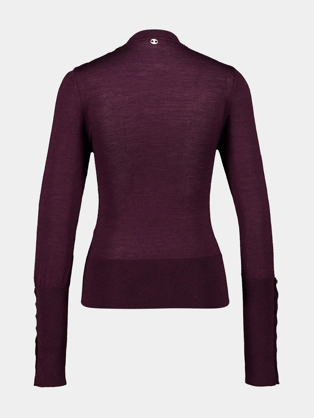 Purple Magenta Wool and Silk Knit Sweater sold by Fashion Clinic product image thumbnail 2