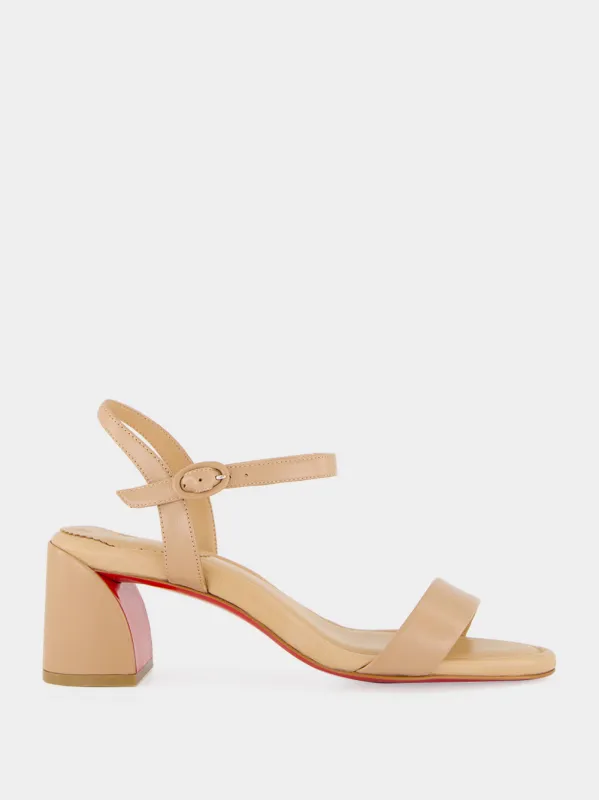 Blush Miss Jane 55 Nappa Leather Sandals made by Christian Louboutin