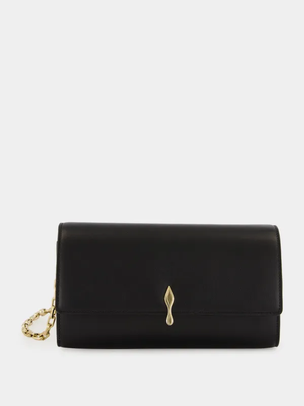 Black Bettina Lamb Nappa Leather Wallet on Chain made by Christian Louboutin