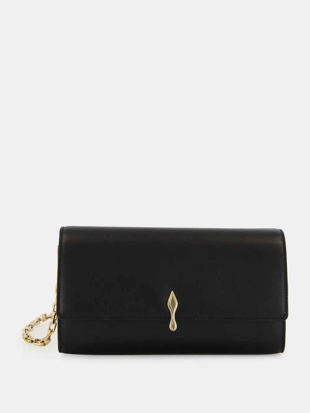 Black Bettina Lamb Nappa Leather Wallet on Chain sold by Fashion Clinic