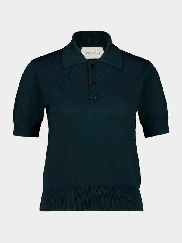 Bottle Green Ami De Coeur Polo made by Ami