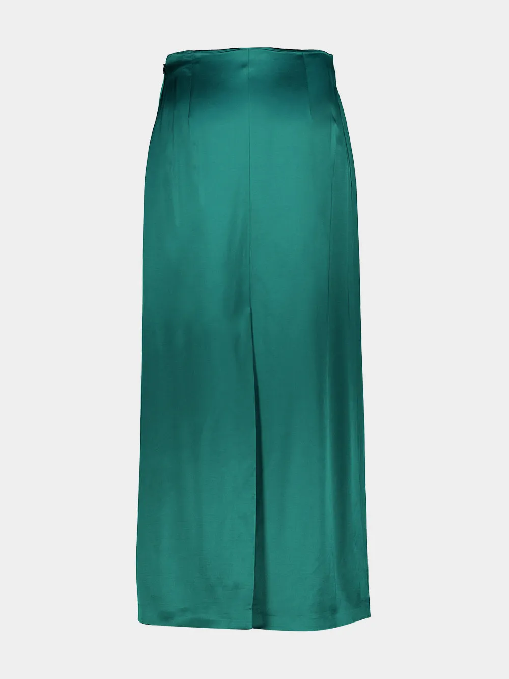 Bottle Green Straight Wool Blend Maxi Skirt sold by Fashion Clinic product image thumbnail 3