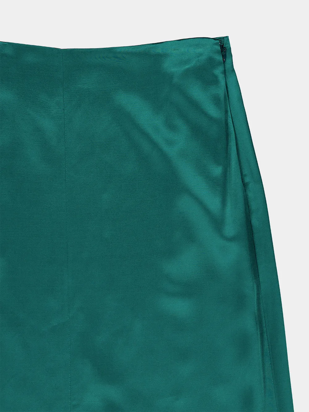 Bottle Green Straight Wool Blend Maxi Skirt sold by Fashion Clinic product image thumbnail 5