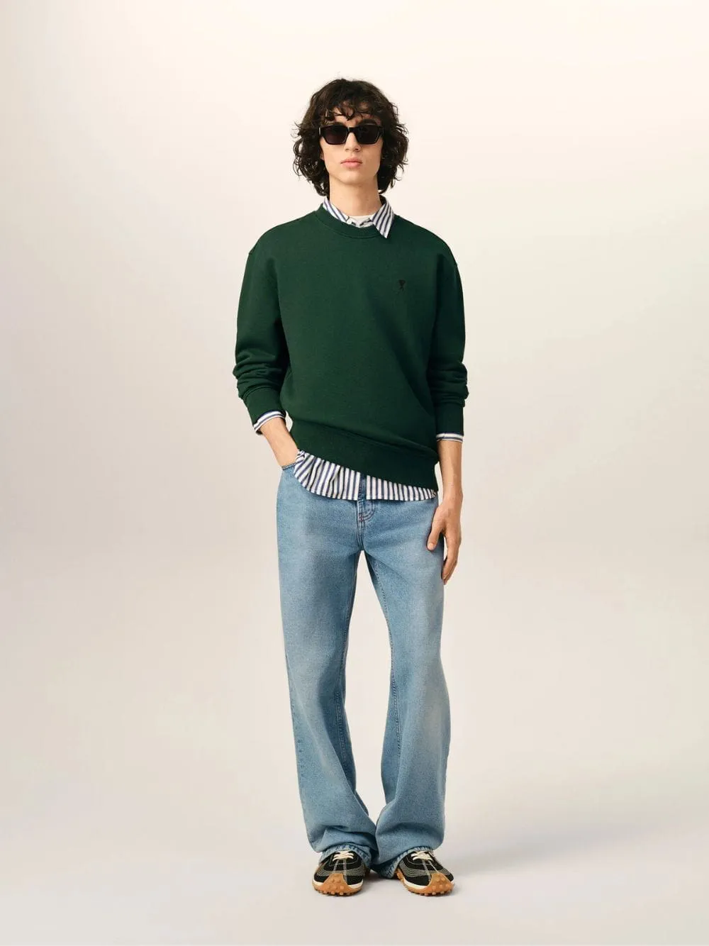 Bottle Green Ami De Coeur Cotton Sweatshirt sold by Fashion Clinic