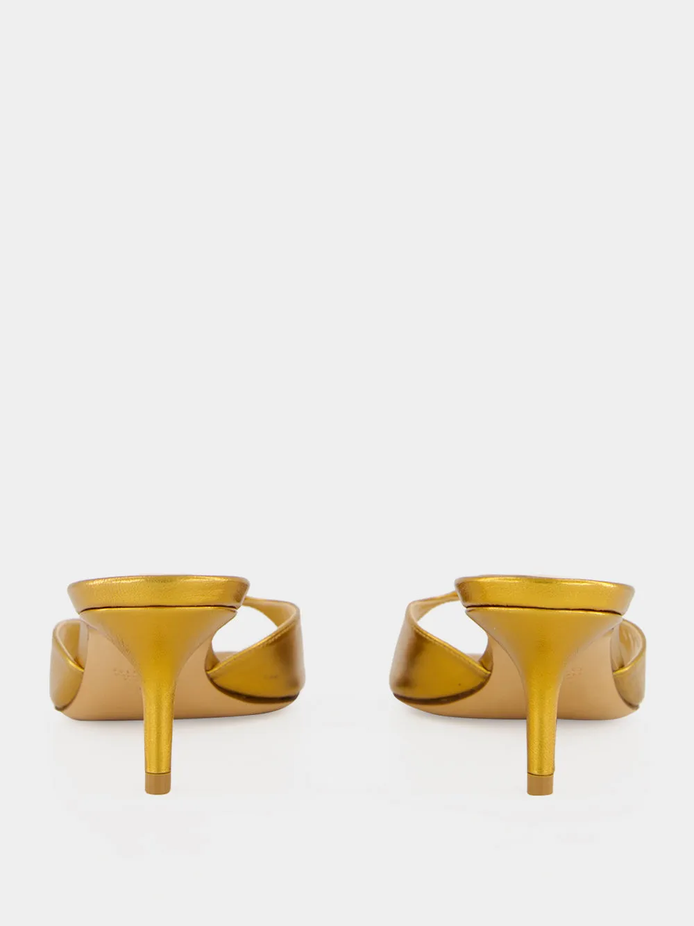 Old Gold Laminated Nappa Leather Mules sold by Fashion Clinic product image thumbnail 5