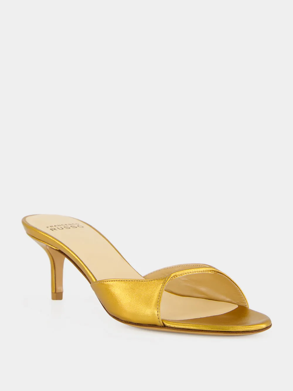 Old Gold Laminated Nappa Leather Mules sold by Fashion Clinic product image thumbnail 2