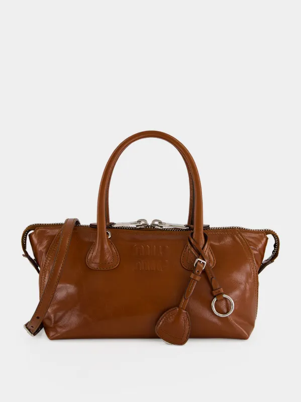 Palissandro Glossy Leather Handbag made by Miu Miu
