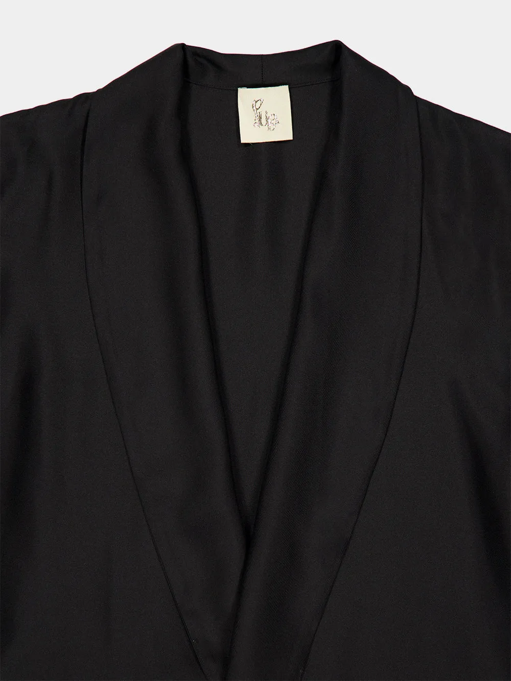 Flight Black Silk Twill Kimono sold by Fashion Clinic product image thumbnail 3