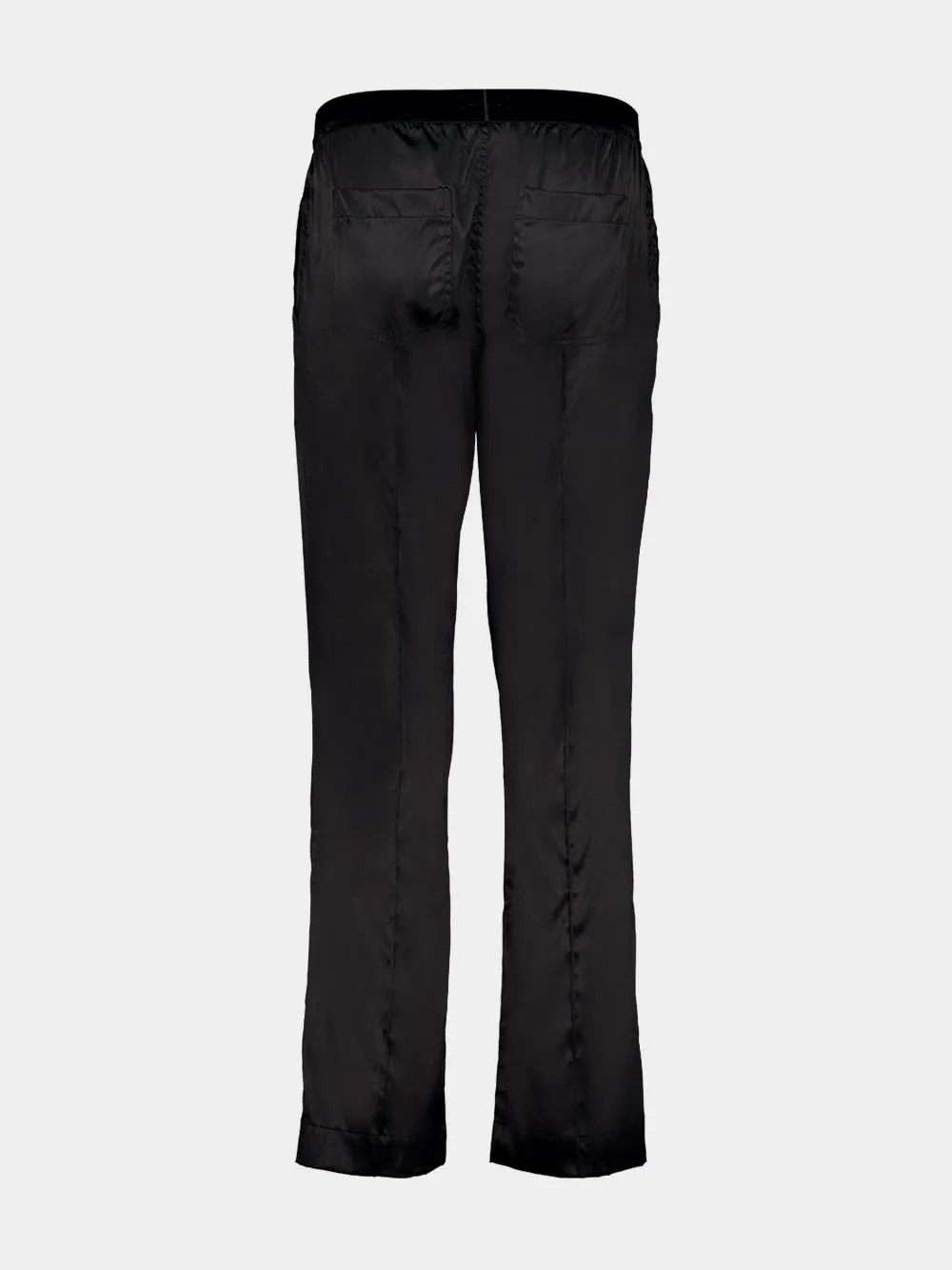 Black Satin Straight-Leg Trousers sold by Fashion Clinic product image thumbnail 2
