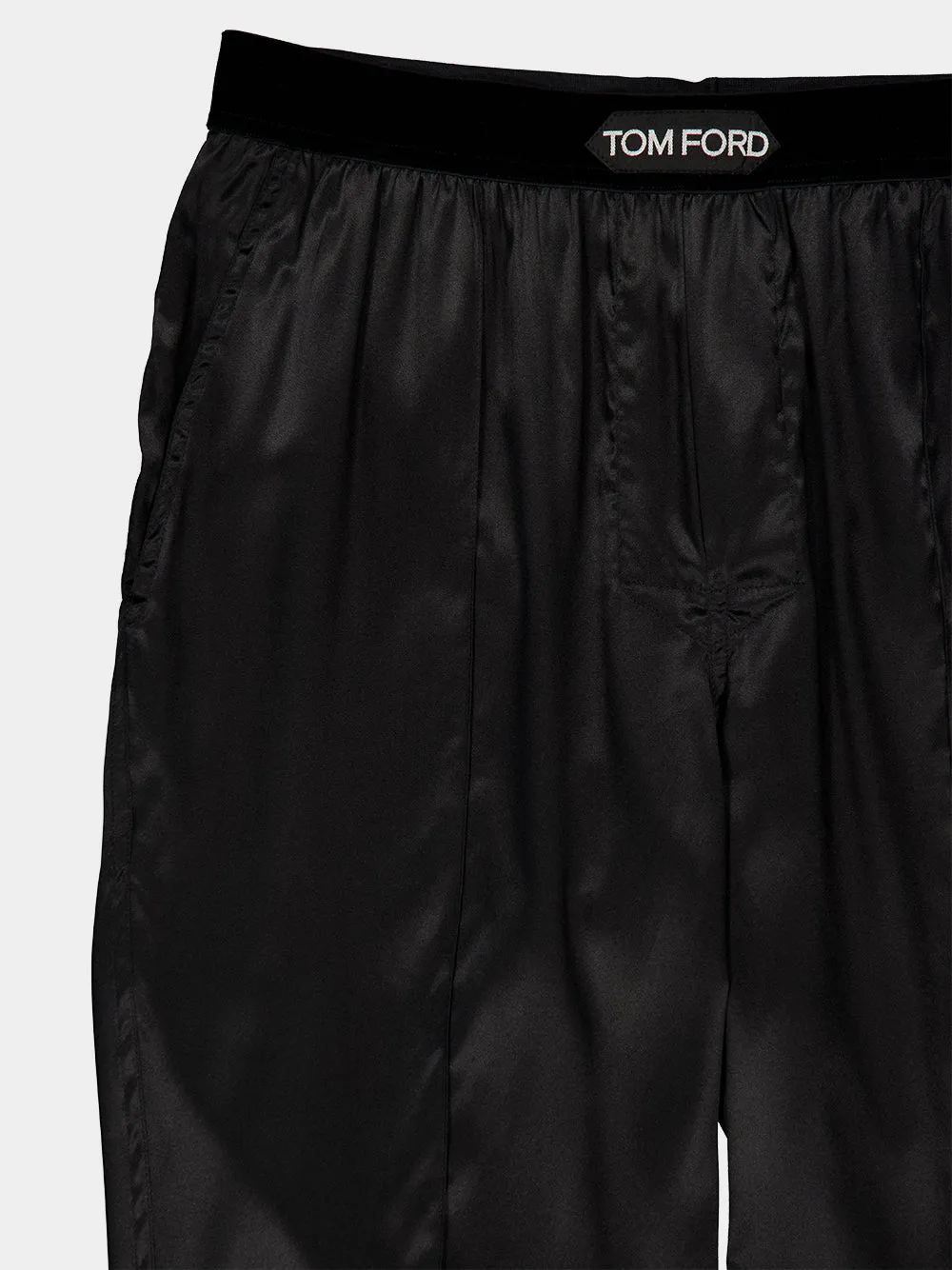 Black Satin Straight-Leg Trousers sold by Fashion Clinic product image thumbnail 3