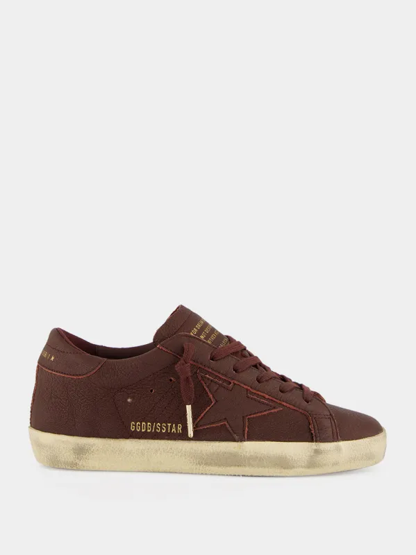 Bordeaux Super-Star Leather Sneakers made by Golden Goose
