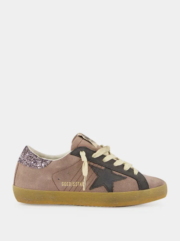 Lavender Grey and Dark Grey Super-Star Sneakers made by Golden Goose