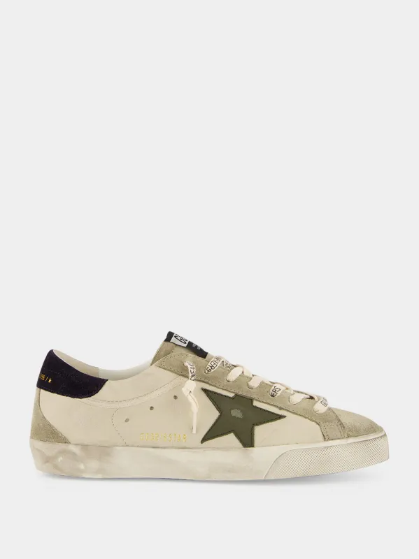 Lavender Grey and Dark Grey Super-Star Sneakers made by Golden Goose