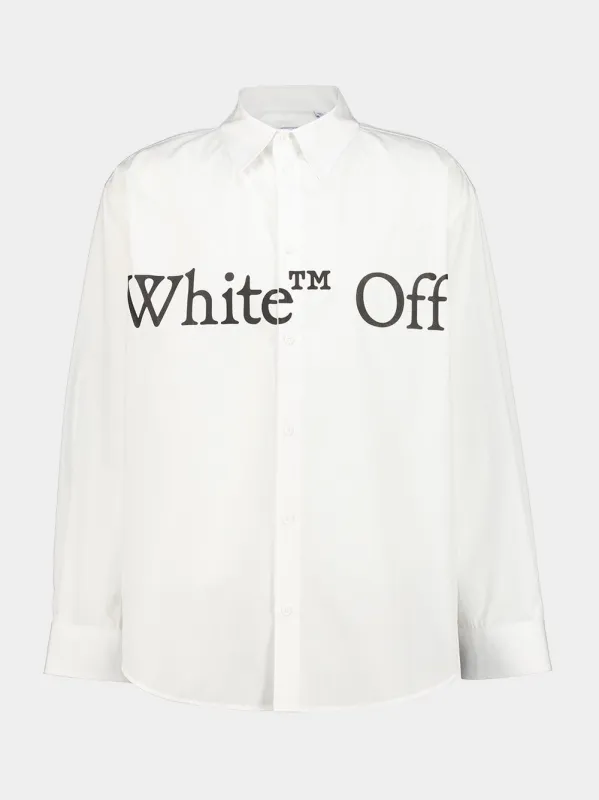 White Bookish Scarf Poplin Shirt made by Off-White