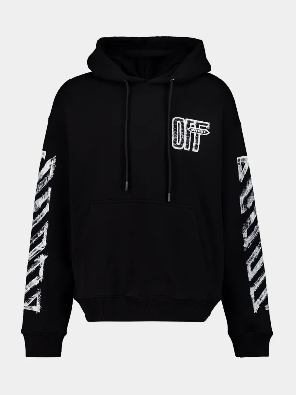 Black Motion Arrow Hooded Sweatshirt made by Off-White