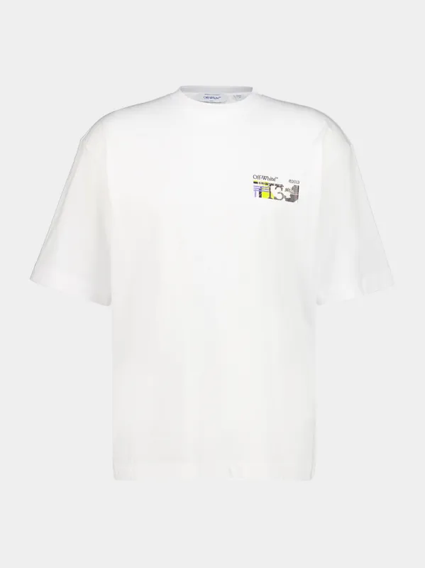 White Industrial Arrow Cotton T-Shirt made by Off-White