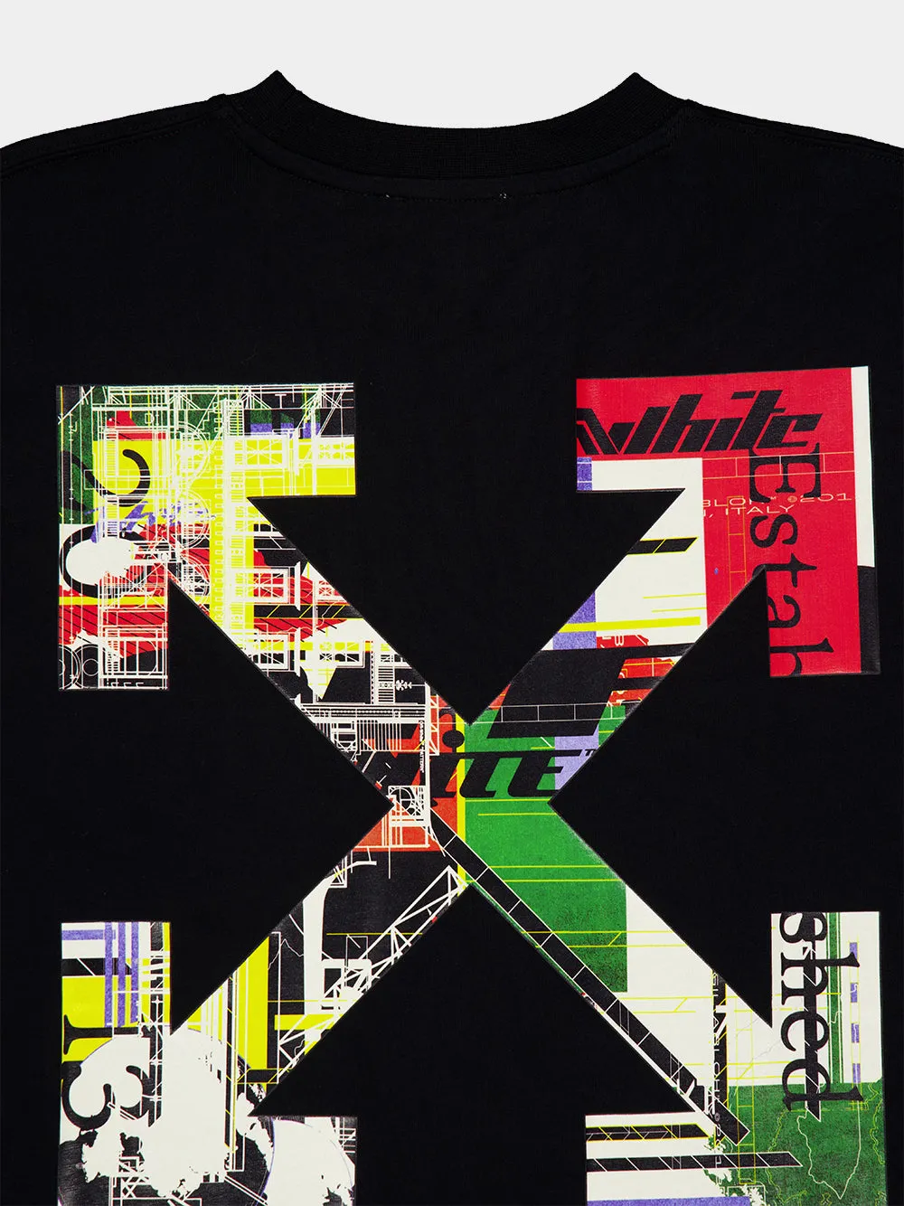 Black Industrial Arrow Cotton T-Shirt sold by Fashion Clinic product image thumbnail 4