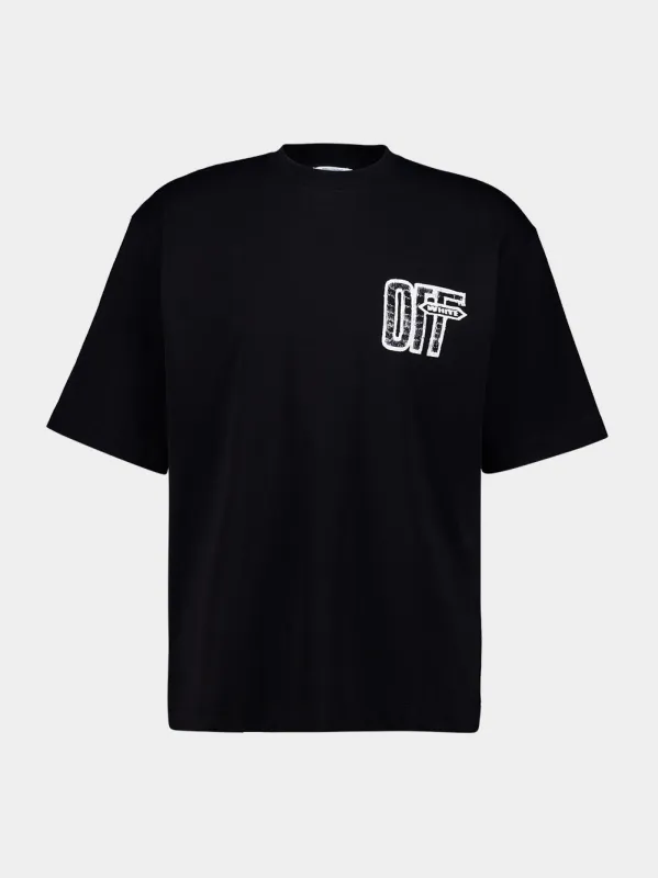 Black Motion Arrow Cotton T-Shirt made by Off-White
