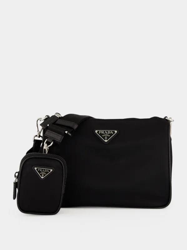Black Re-Nylon Shoulder Bag made by Prada