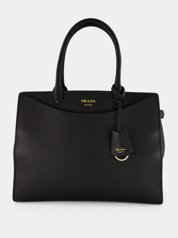 Black Leather Tote Bag made by Prada