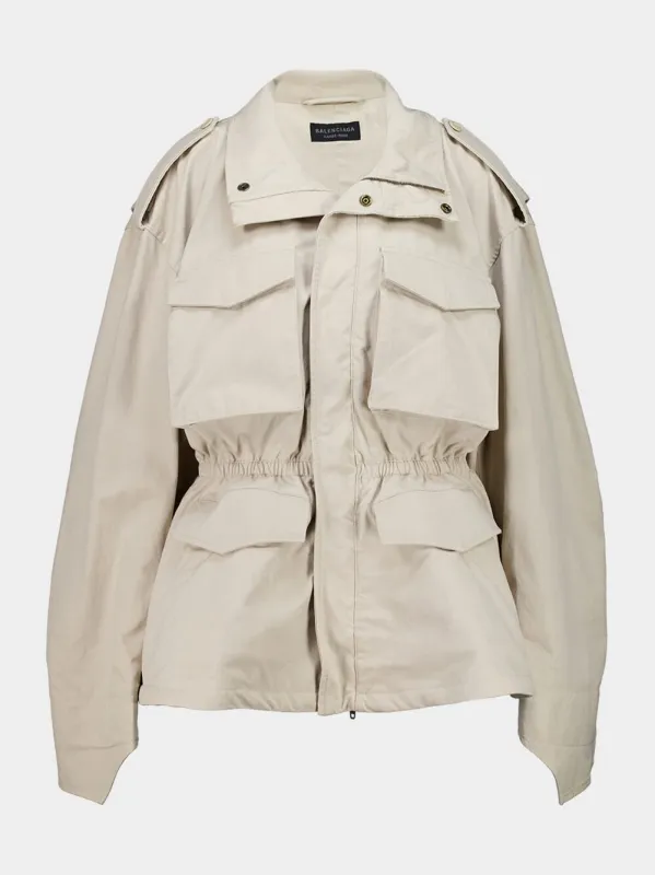 Light Beige Hourglass Parka made by Balenciaga