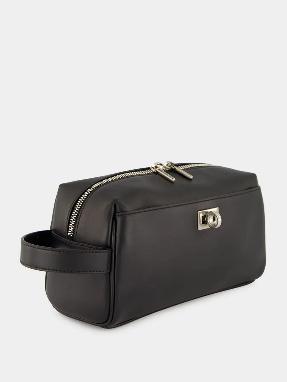 Black Leather Rodeo Toiletry Pouch sold by Fashion Clinic product image thumbnail 2