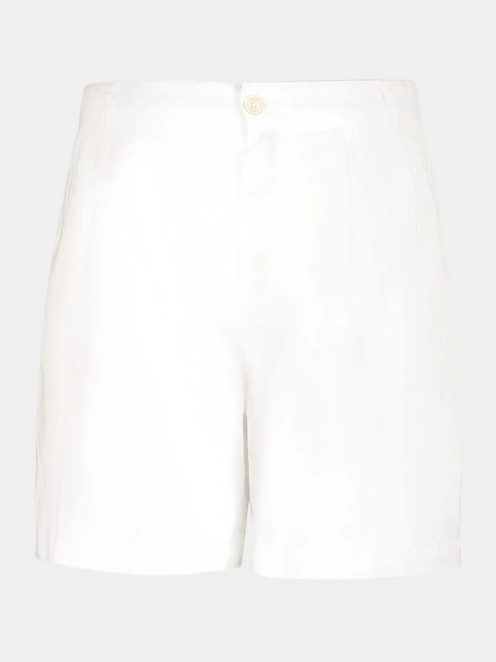 White Linen Casual Bermuda Shorts sold by Fashion Clinic