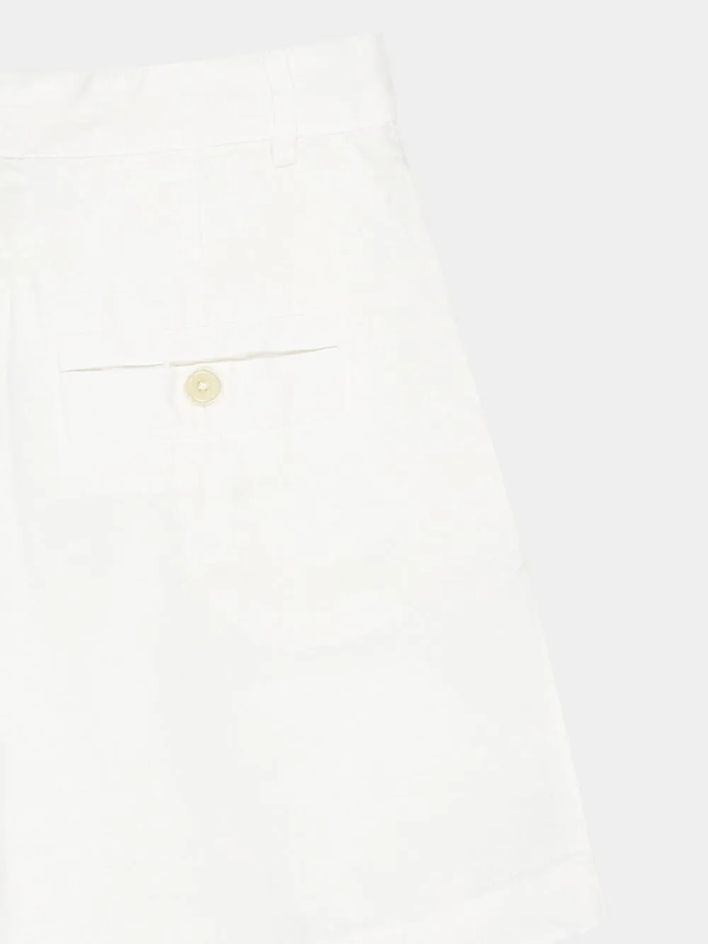 White Linen Casual Bermuda Shorts sold by Fashion Clinic product image thumbnail 3