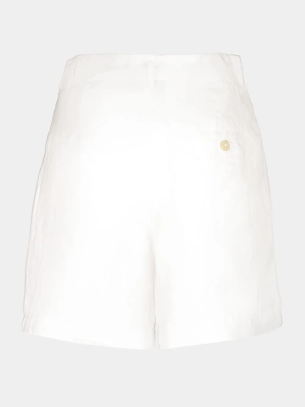 White Linen Casual Bermuda Shorts sold by Fashion Clinic product image thumbnail 2