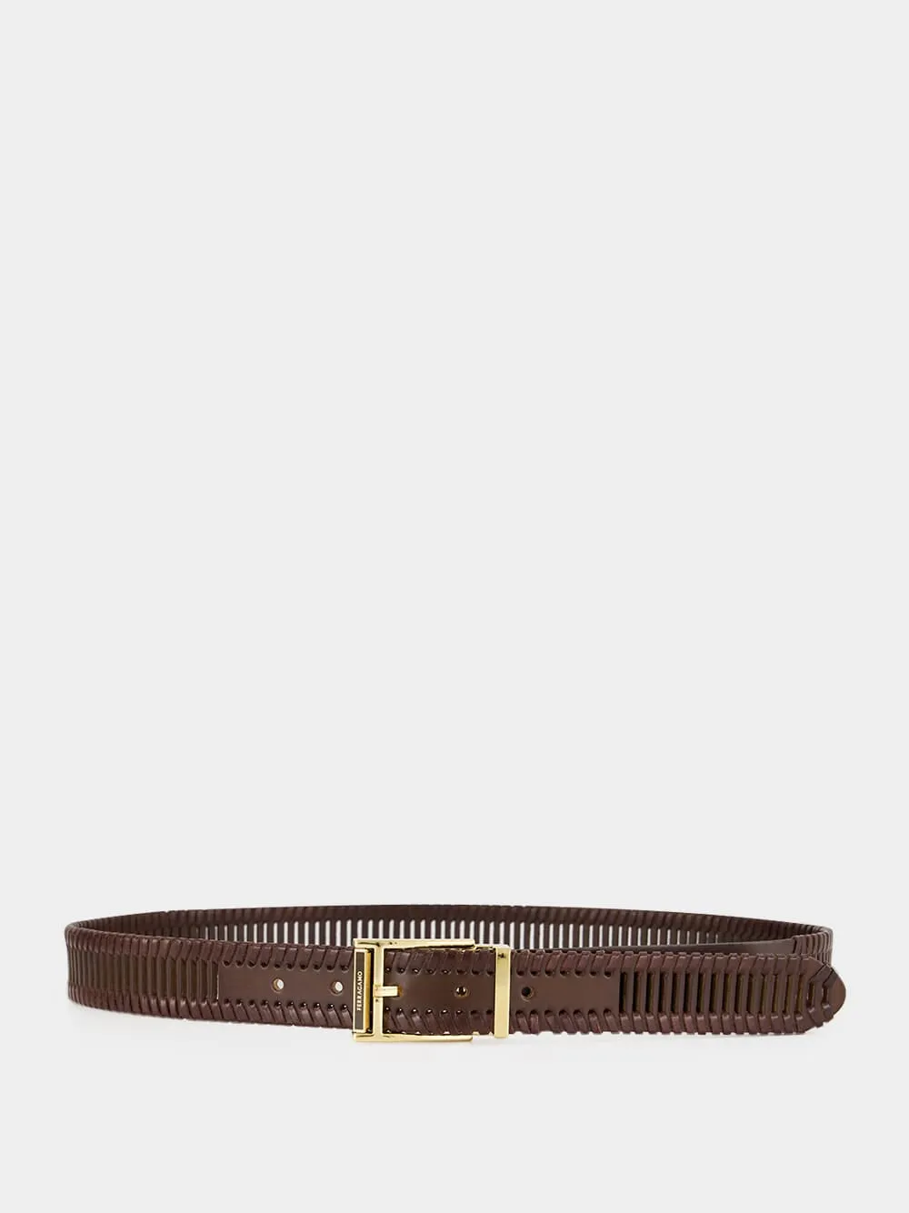 Brown Braided Adjustable Leather Belt sold by Fashion Clinic product image thumbnail 2