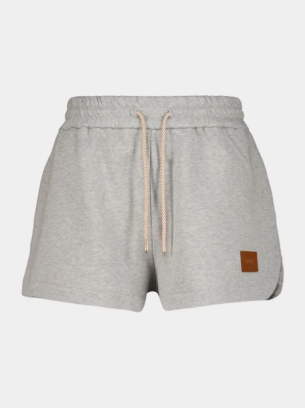 Grey Cotton Jersey Shorts made by Fendi