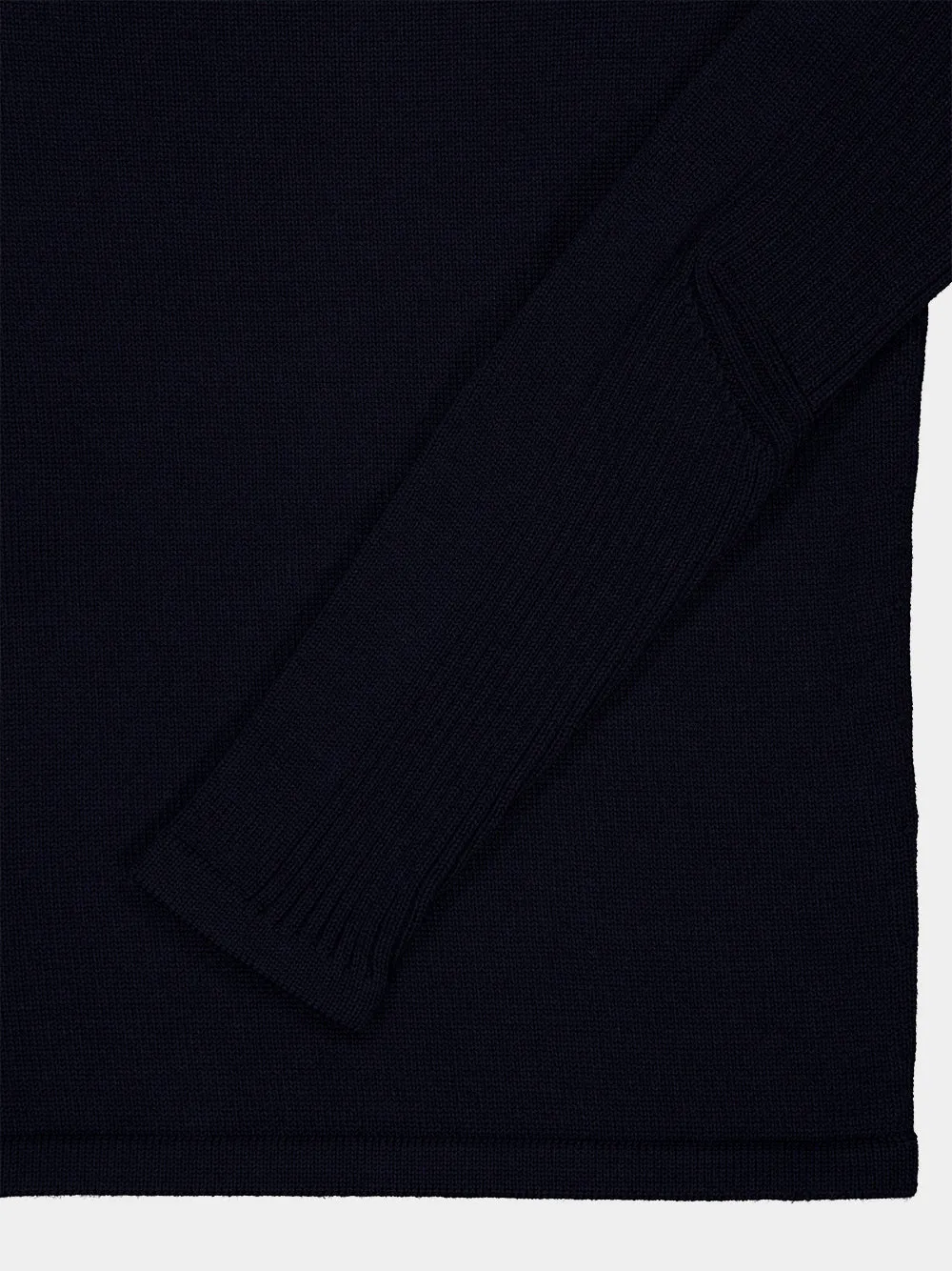 Navy Blue Virgin Wool Crew Neck Sweater sold by Fashion Clinic product image thumbnail 4