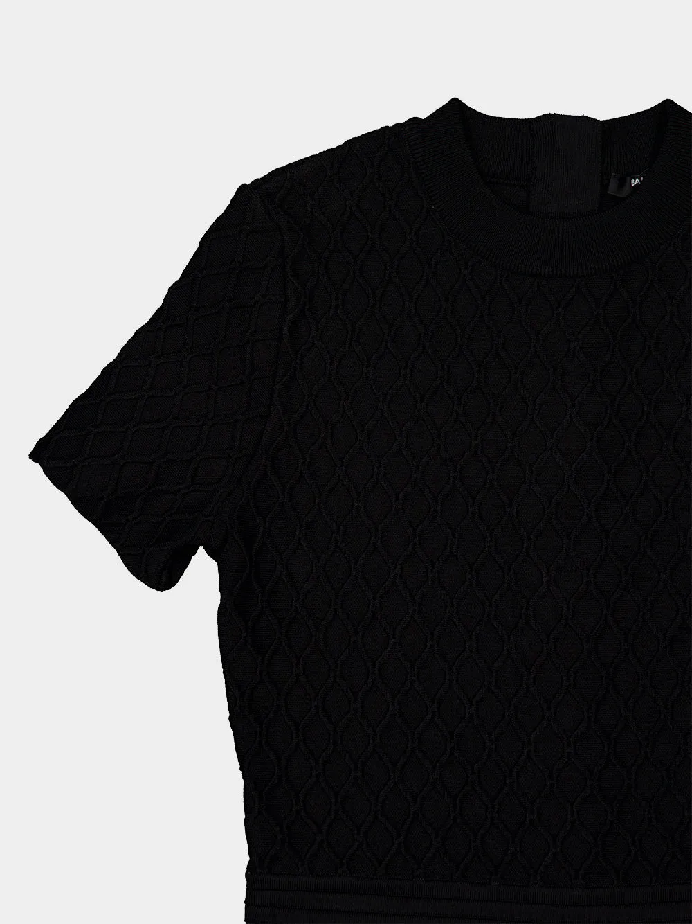 Black Quilted Knit Flared Mini Dress sold by Fashion Clinic product image thumbnail 5