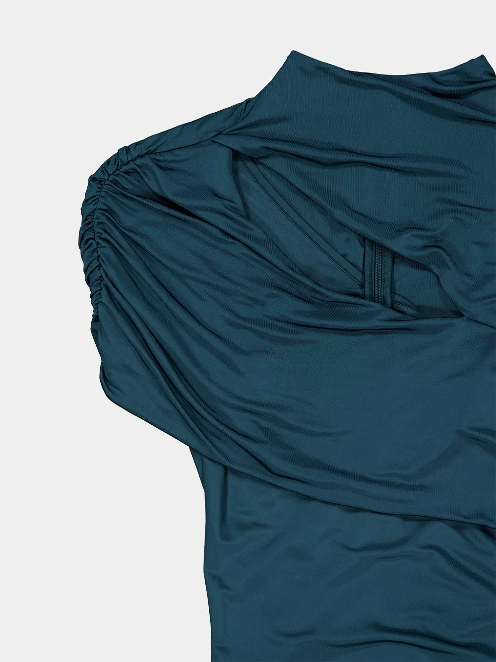 Emerald Green Draped Jersey Bodycon Dress sold by Fashion Clinic product image thumbnail 3